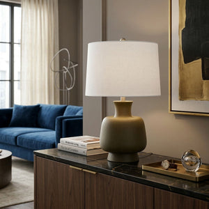   Painted Base Linen Table Lamp | Oroa.com