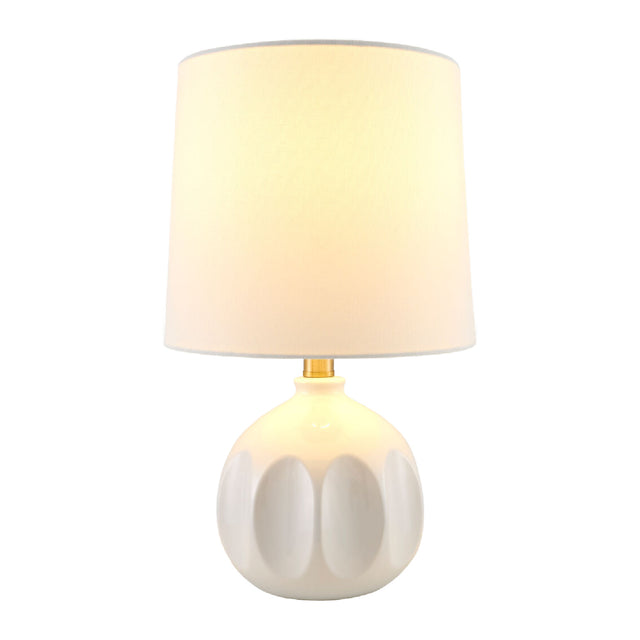 Linen Carved Ceramic Table Lamp | Kuda Home Bellune | Oroa.com