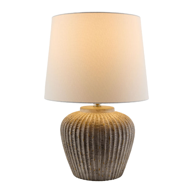 Modern European furniture - Carved Gray Ceramic Table Lamp - www.oroa.com