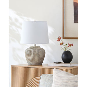   Modern European furniture - Carved Gray Ceramic Table Lamp - www.oroa.com | Oroa.com