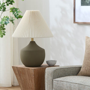   Modern European furniture - Ceramic Beige Linen Table Lamp - www.oroa.com | Oroa.com