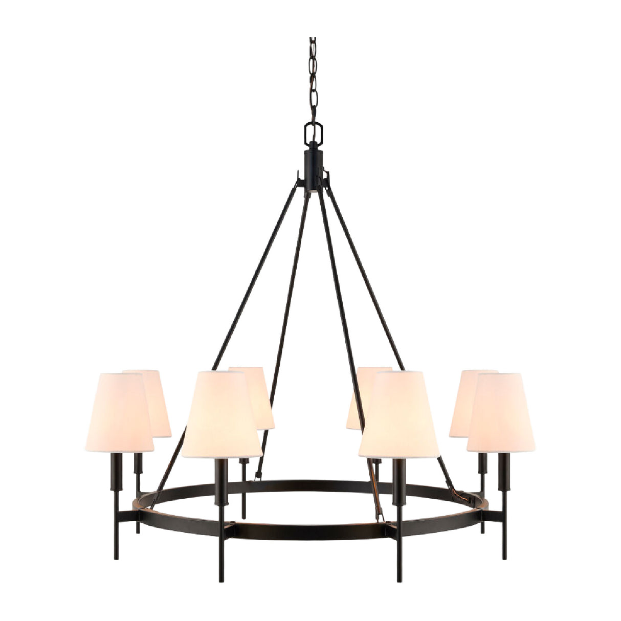   Black Metal Ring 8-Light Chandelier | Oroa.com