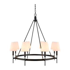   Black Metal Ring 8-Light Chandelier | Oroa.com