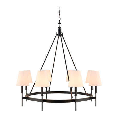   Black Metal Ring 8-Light Chandelier | Oroa.com