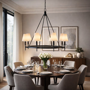   Black Metal Ring 8-Light Chandelier | Oroa.com