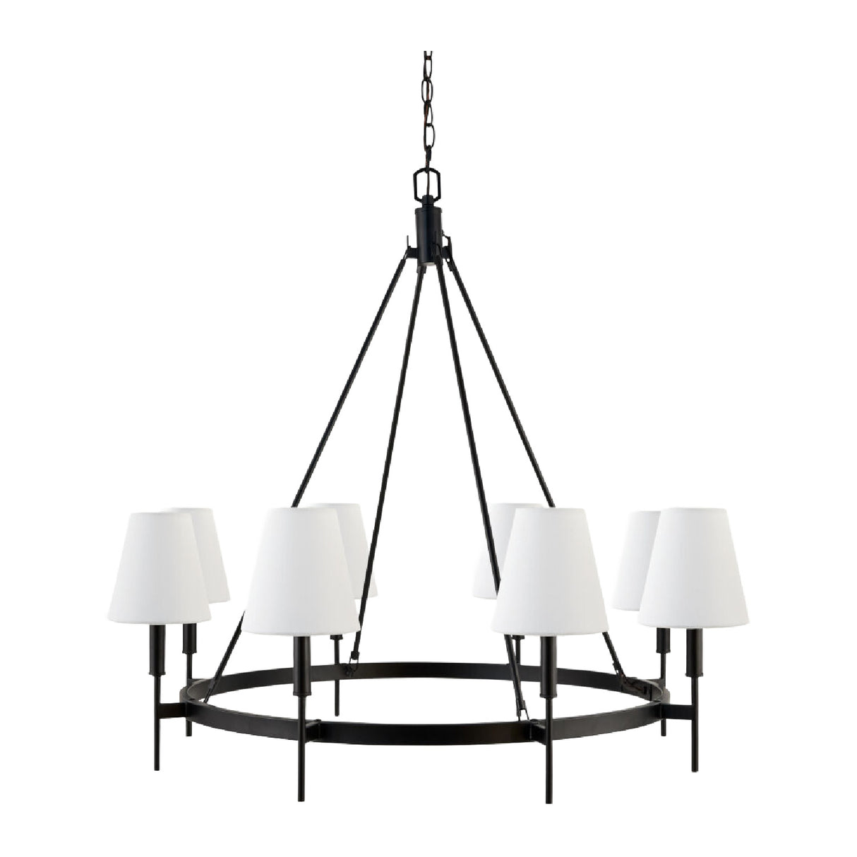   Black Metal Ring 8-Light Chandelier | Oroa.com