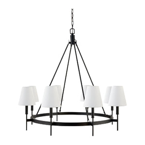  Black Metal Ring 8-Light Chandelier | Oroa.com