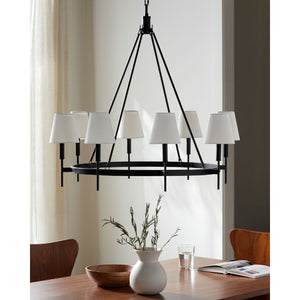   Black Metal Ring 8-Light Chandelier | Oroa.com
