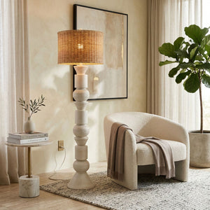   White Stacked Base Floor Lamp | Oroa.com