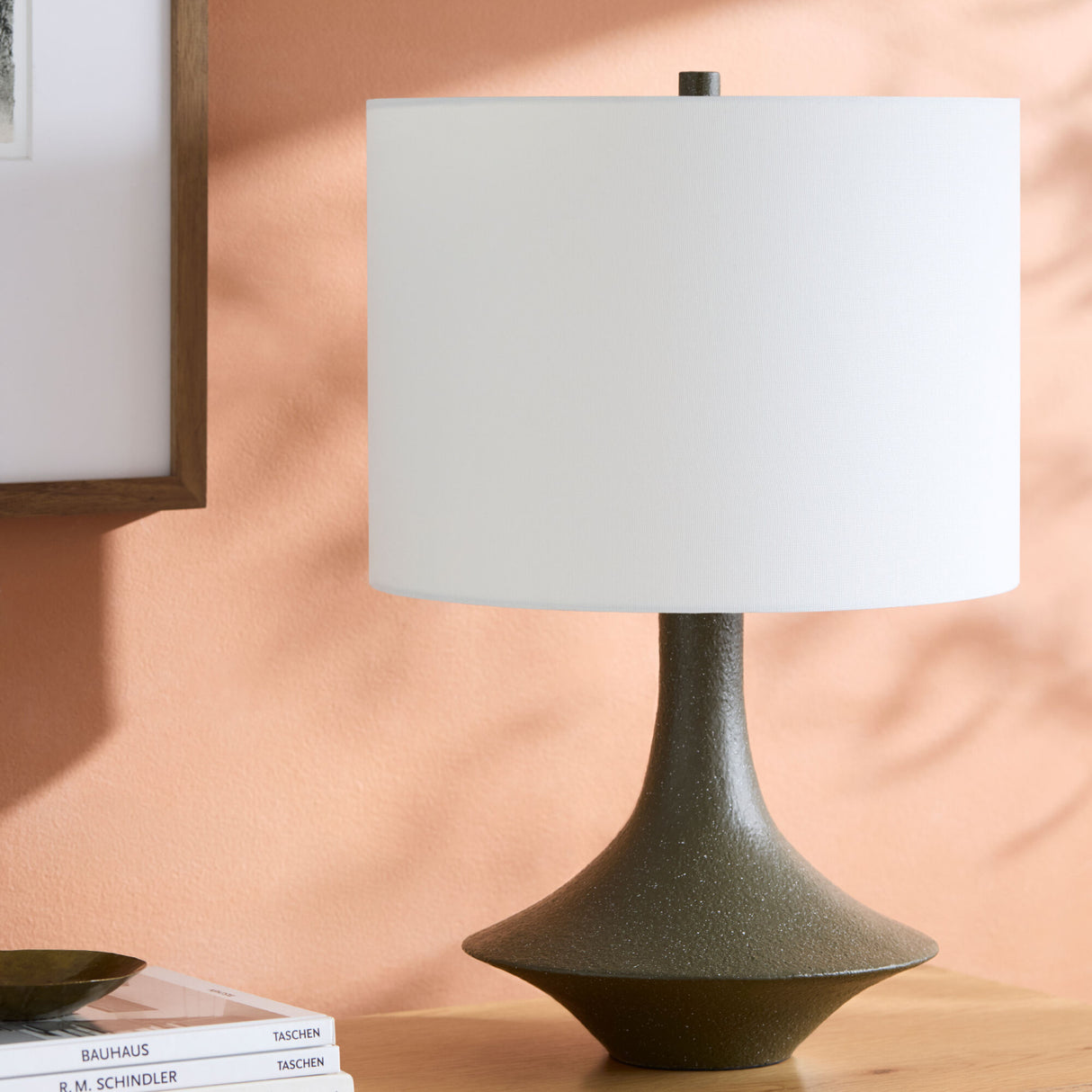   Painted Base Linen Table Lamp | Oroa.com