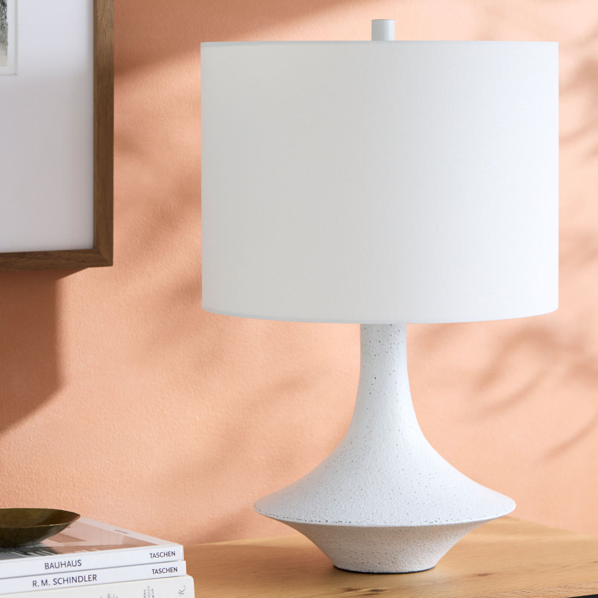   Painted Base Linen Table Lamp | Oroa.com