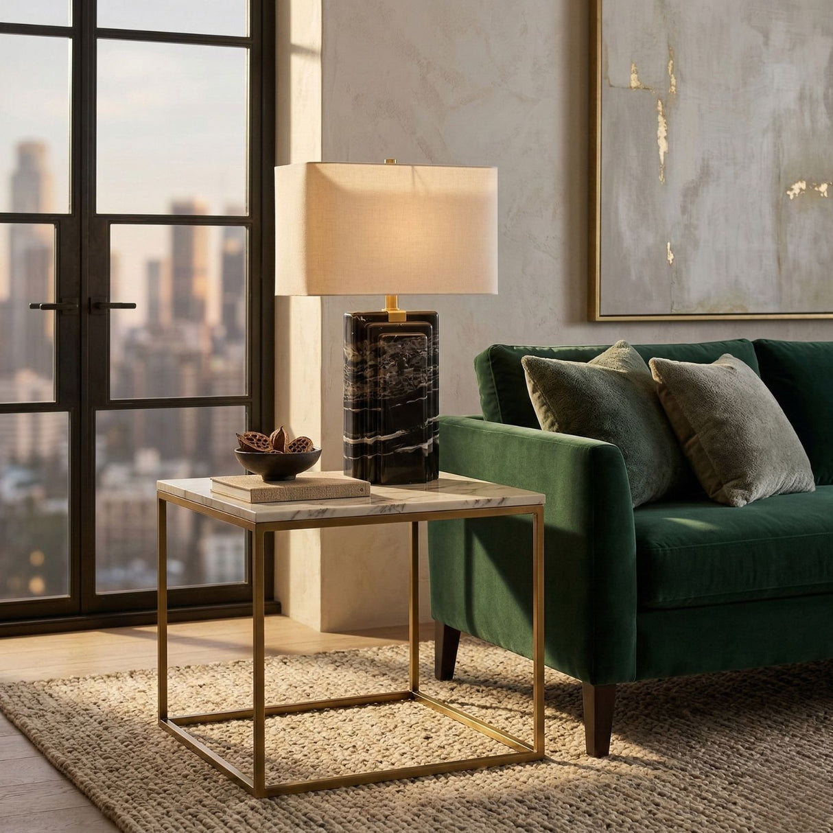   Black Marble Accent Table Lamp | Oroa.com