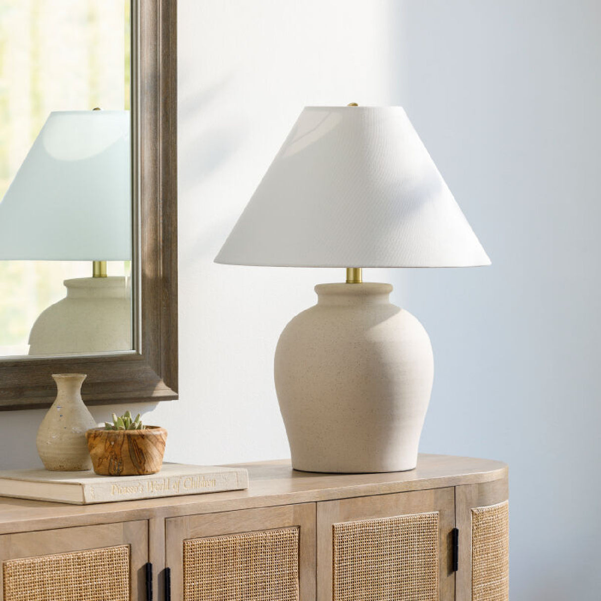   Painted Beige Ceramic Table Lamp | Oroa.com