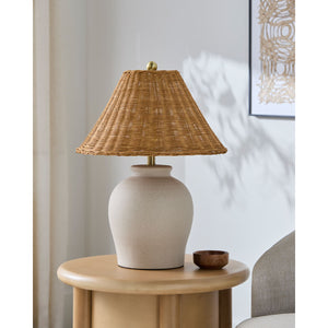   Painted Beige Ceramic Table Lamp | Oroa.com