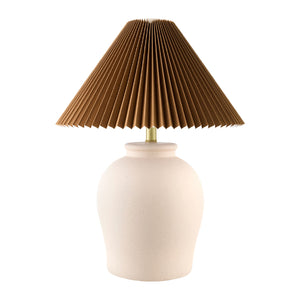   Brown Pleated Linen Table Lamp | Oroa.com
