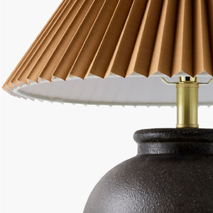   Brown Pleated Linen Table Lamp | Oroa.com
