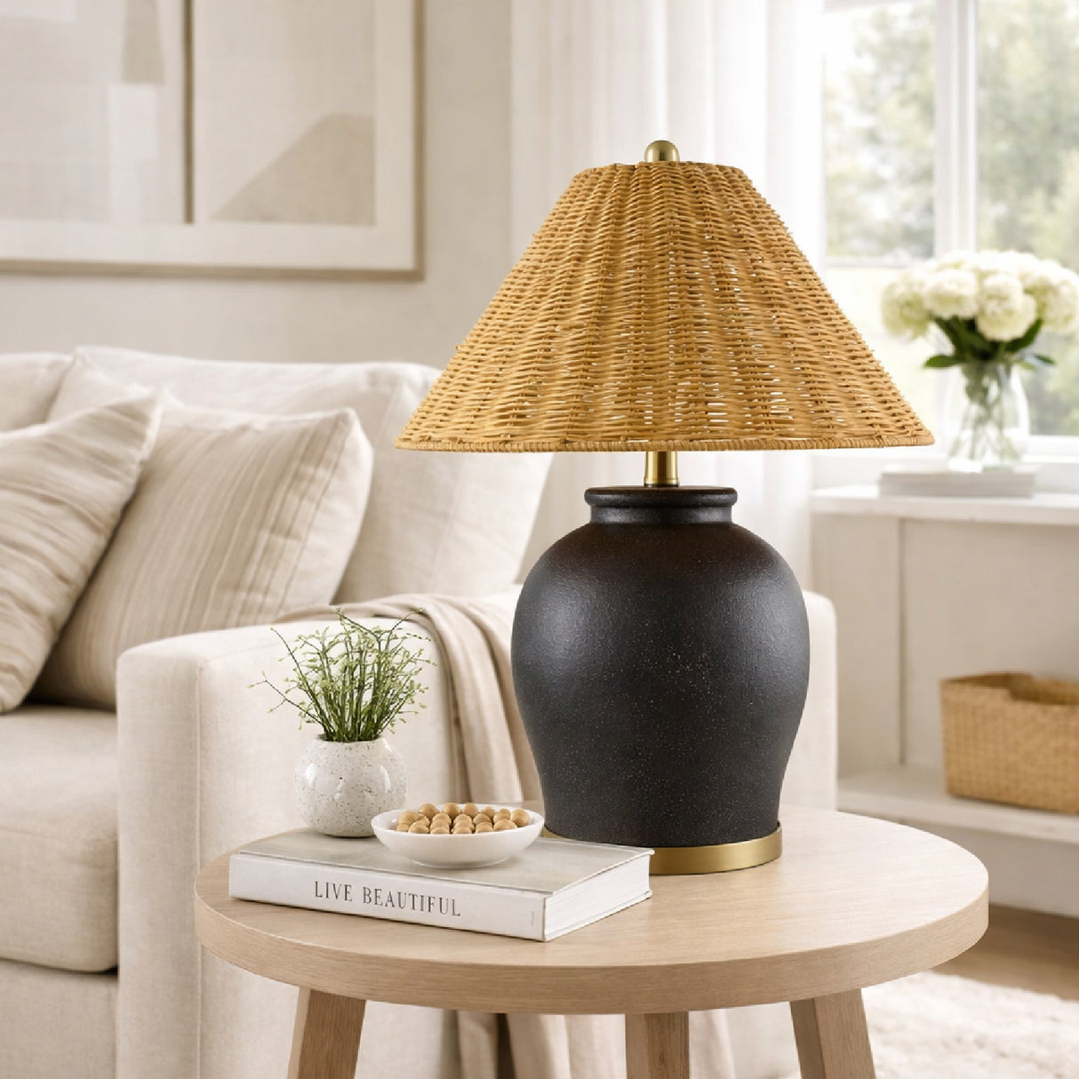   Rattan Empire Shade Table Lamp | Oroa.com