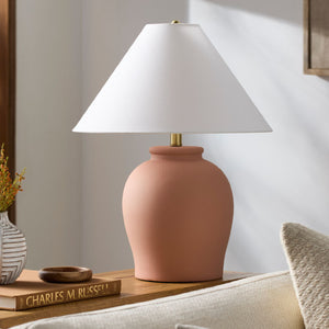   Ceramic White Linen Table Lamp | Oroa.com