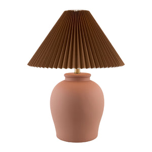   Brown Pleated Linen Table Lamp | Oroa.com