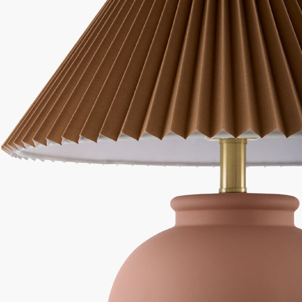   Brown Pleated Linen Table Lamp | Oroa.com