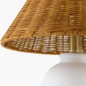   Brown Rattan Ceramic Table Lamp | Oroa.com