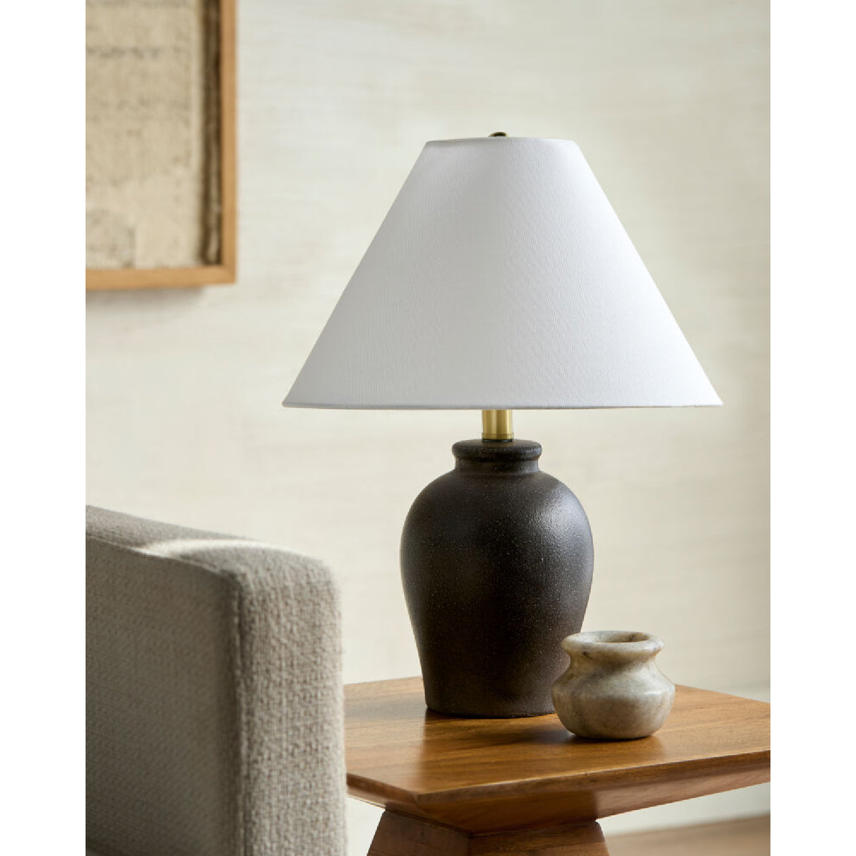   Modern European furniture - White Linen Empire Table Lamp - www.oroa.com | Oroa.com