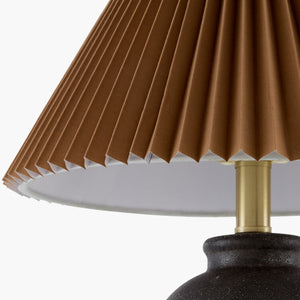   Brown Linen Pleated Table Lamp | Oroa.com