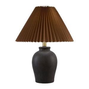   Brown Linen Pleated Table Lamp | Oroa.com