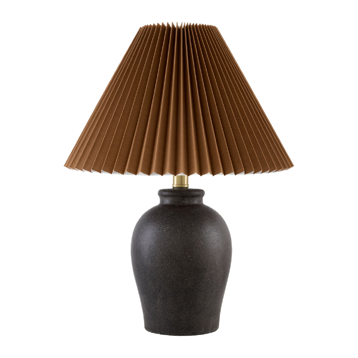   Brown Linen Pleated Table Lamp | Oroa.com