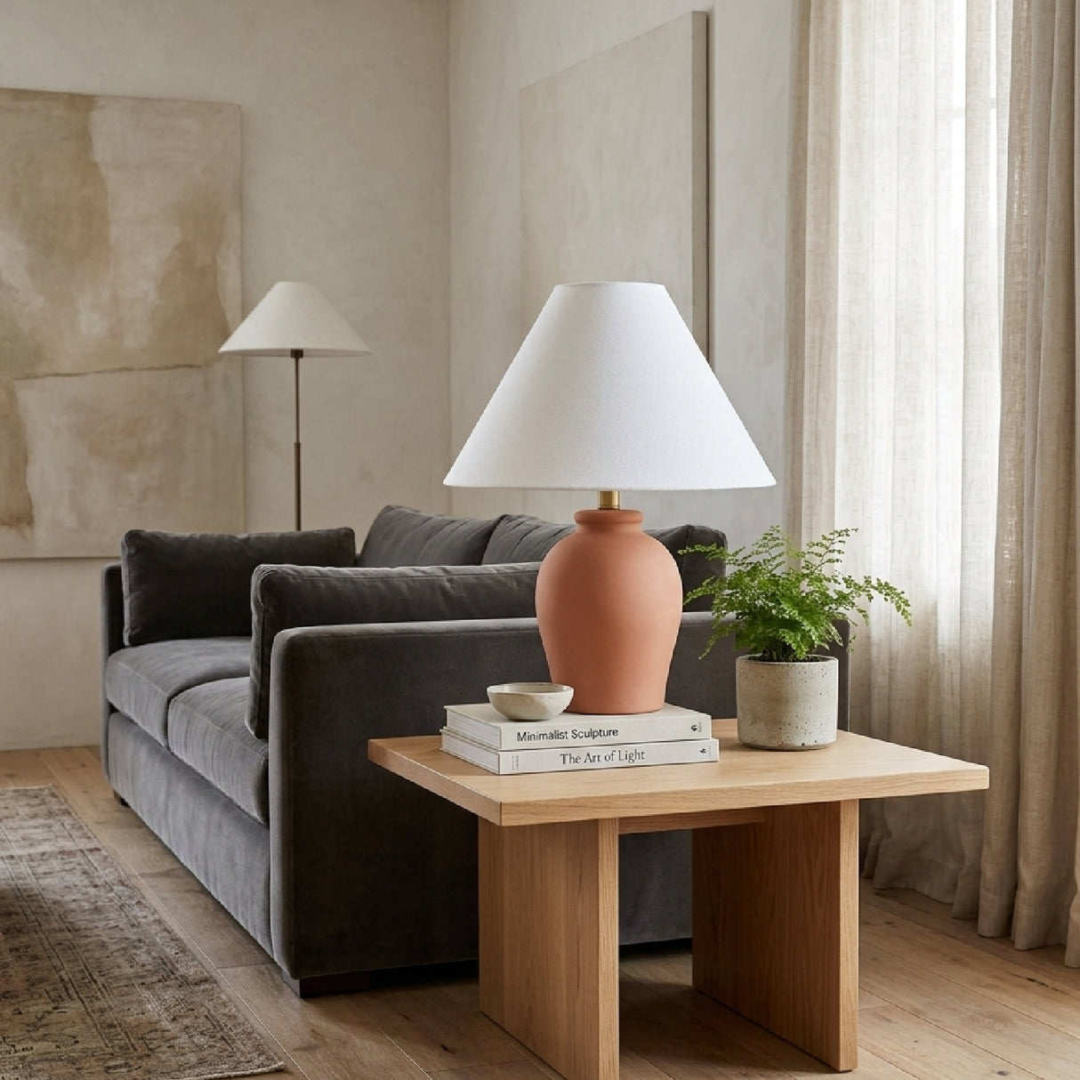   Modern European furniture - White Linen Empire Table Lamp - www.oroa.com | Oroa.com