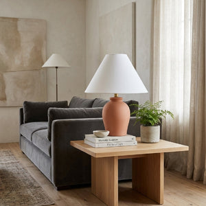   Modern European furniture - White Linen Empire Table Lamp - www.oroa.com | Oroa.com