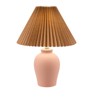   Brown Linen Pleated Table Lamp | Oroa.com