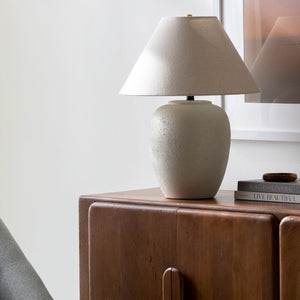   Ceramic Beige Linen Table Lamp | Oroa.com