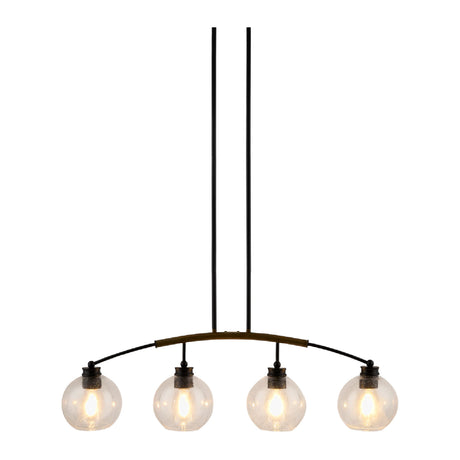   4-Light Clear Glass Linear Chandelier | Oroa.com