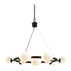   9-Light White Glass Chandelier | Oroa.com