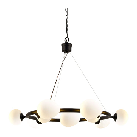   9-Light White Glass Chandelier | Oroa.com