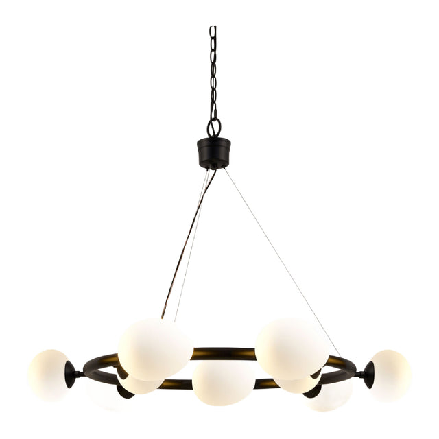 9-Light White Glass Chandelier | Kuda Home Buyo | Oroa.com