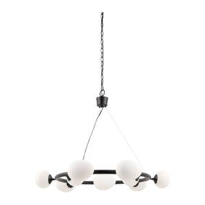   9-Light White Glass Chandelier | Oroa.com