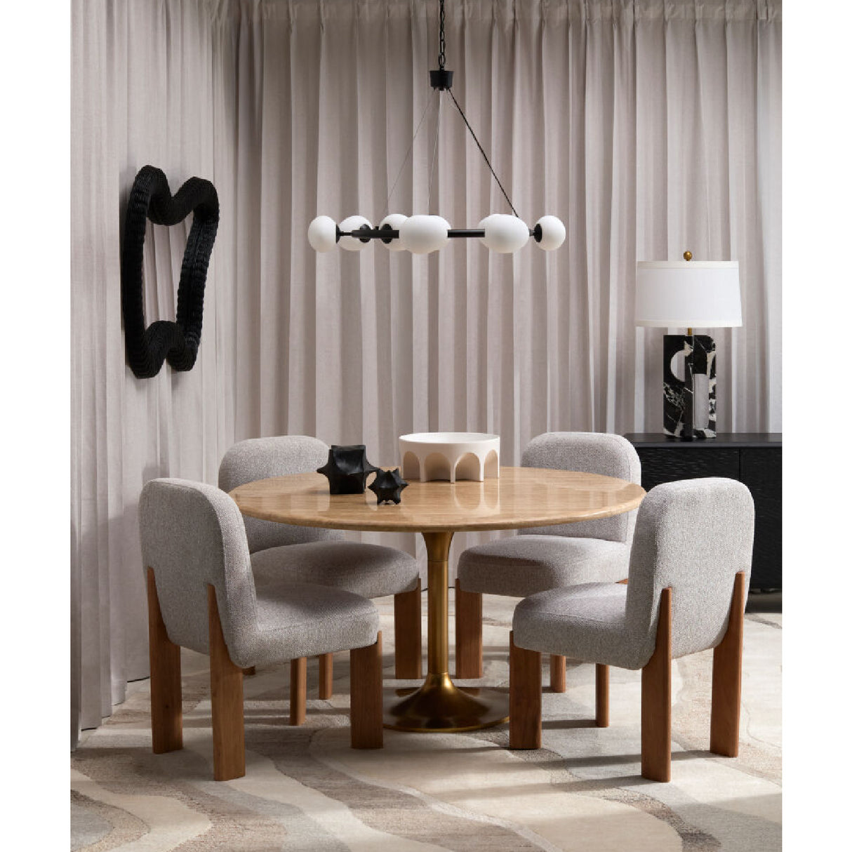   9-Light White Glass Chandelier | Oroa.com