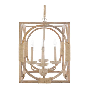   Modern European furniture - Whitewashed Wooden 4-Light Chandelier - www.oroa.com | Oroa.com