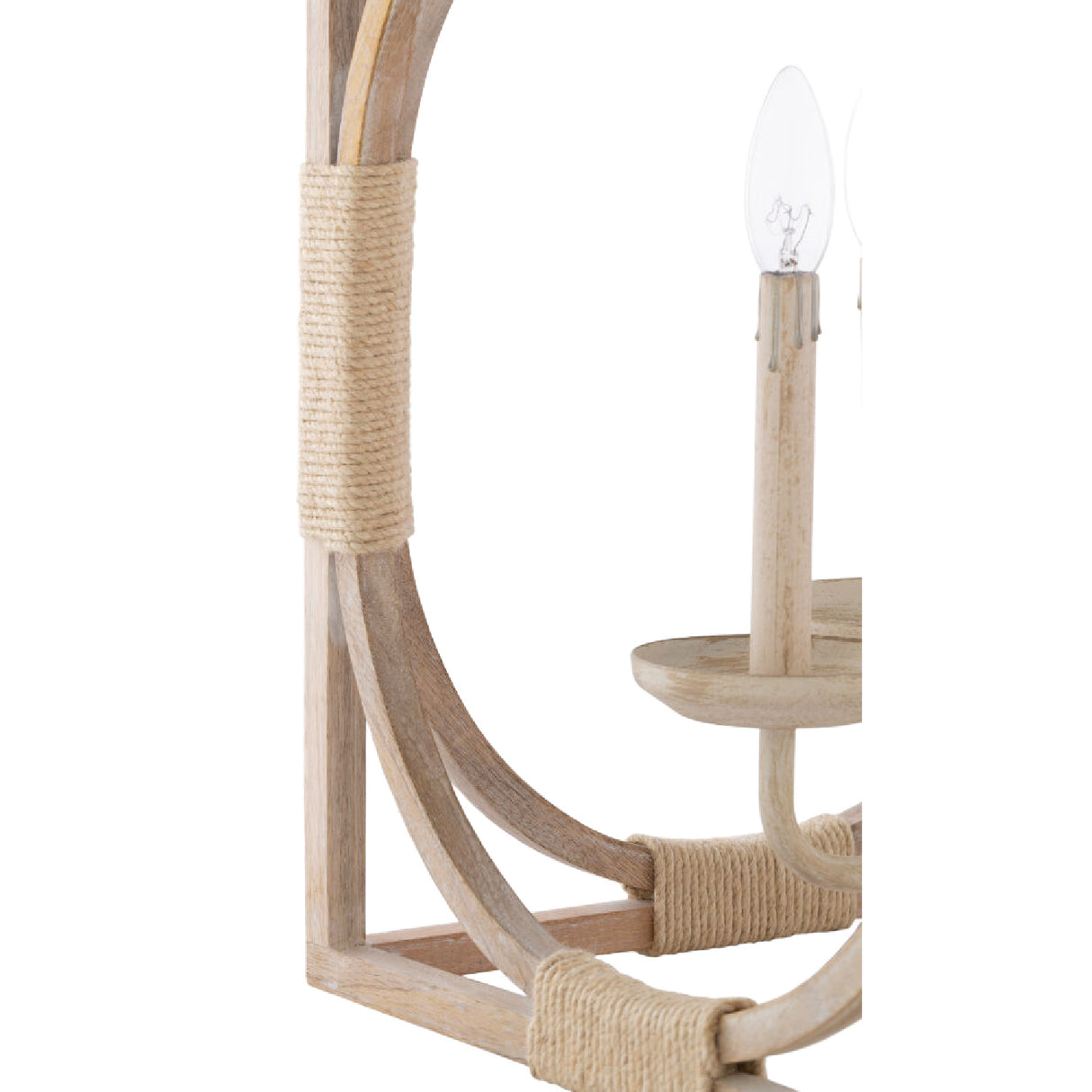   Modern European furniture - Whitewashed Wooden 4-Light Chandelier - www.oroa.com | Oroa.com