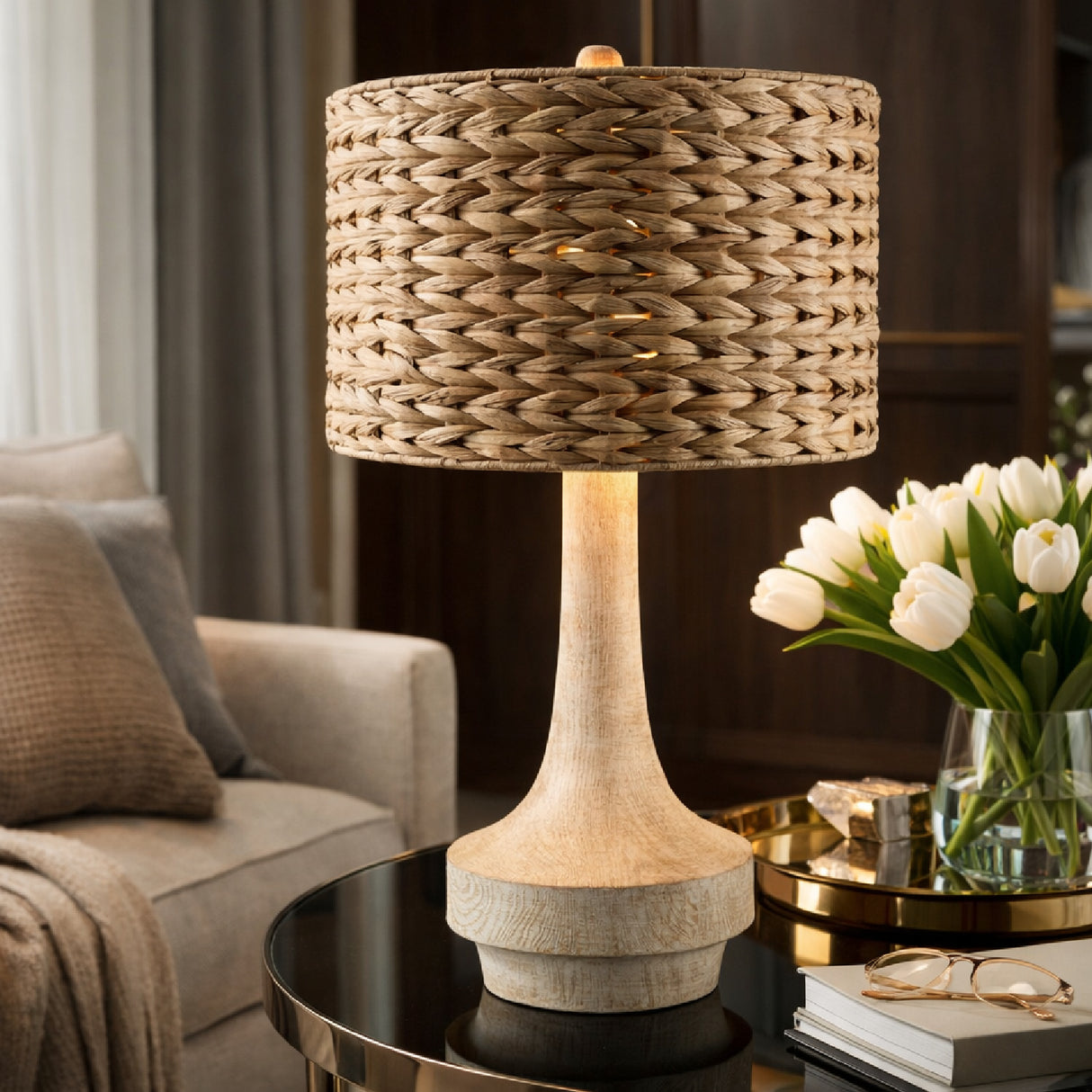   Braided Shade Accent Table Lamp | Oroa.com