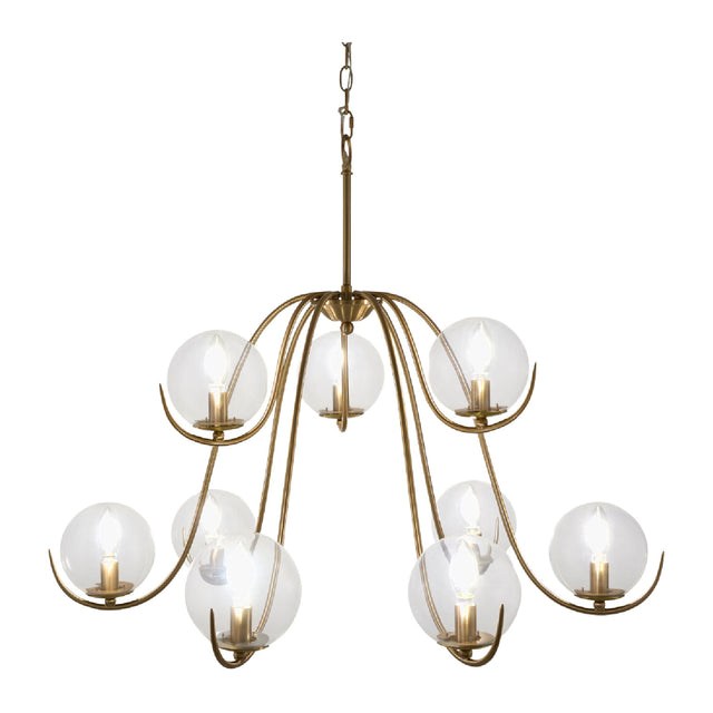 Modern European furniture - Clear Glass Orbs 9-Light Chandelier - www.oroa.com