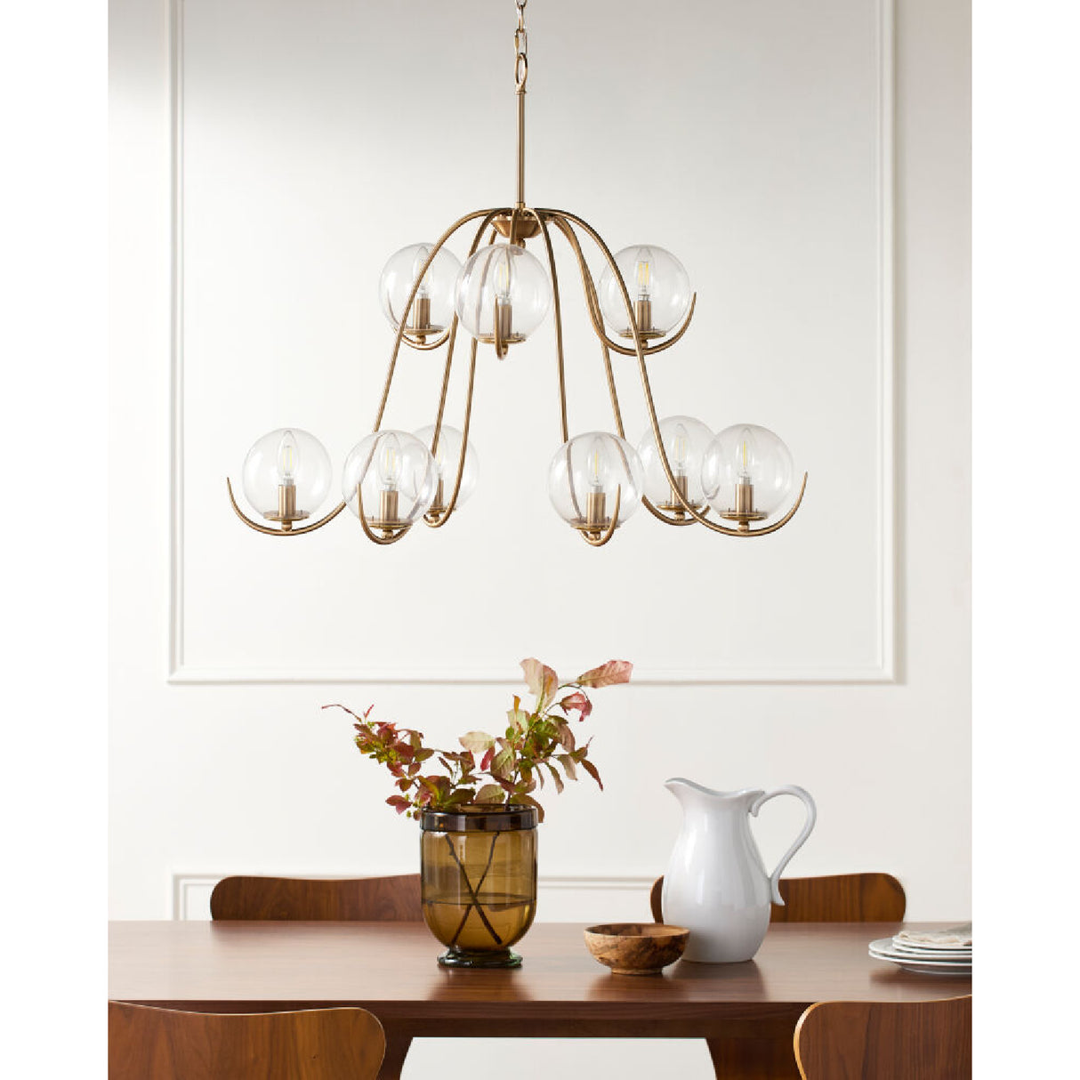   Modern European furniture - Clear Glass Orbs 9-Light Chandelier - www.oroa.com | Oroa.com