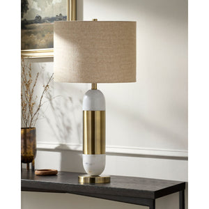   Gold Wrapped Marble Table Lamp | Oroa.com