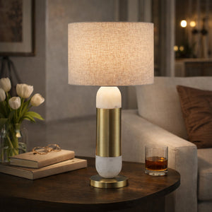   Gold Wrapped Marble Table Lamp | Oroa.com