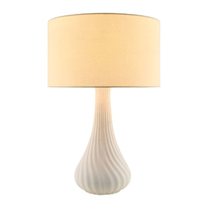   White Concrete Linen Table Lamp | Oroa.com