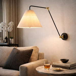   Modern European furniture - White Pleated Shade Wall Lamp - www.oroa.com | Oroa.com
