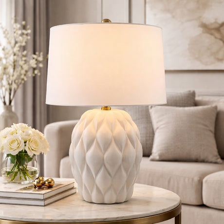   Reliefed Ceramic Accent Table Lamp | Oroa.com