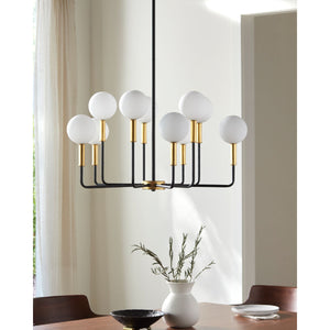   10-Light White Glass Chandelier | Oroa.com